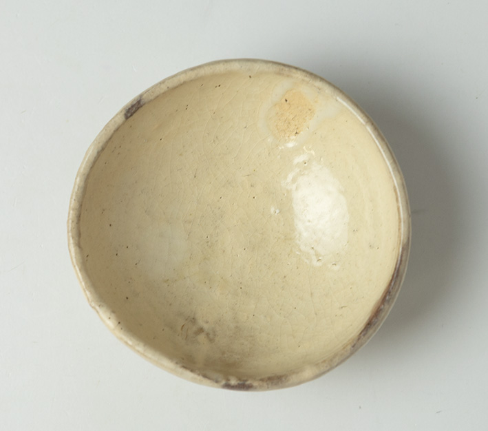 The top view of Muji Karatsu sakazuki sake cup