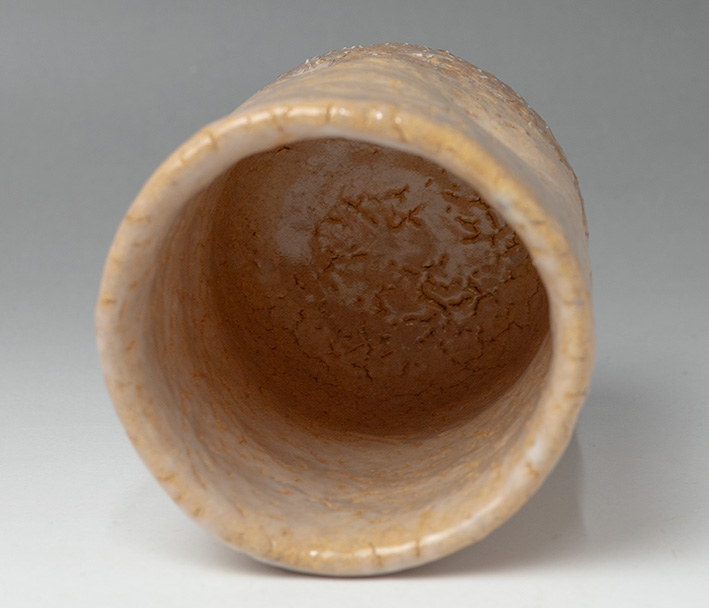 Hagiyaki biwa (Loquat) yunomi - inside view