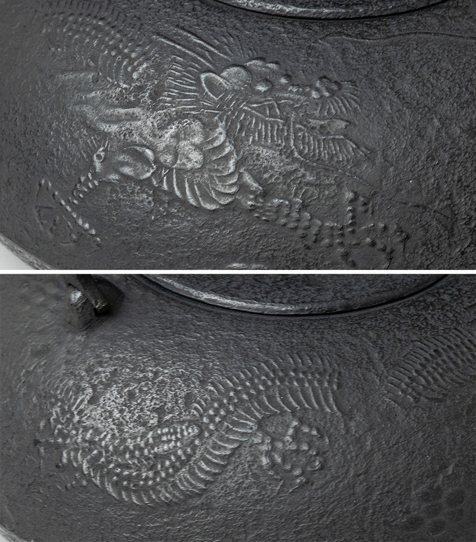 Dragon cast iron tetsubin kettle