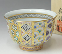 Kyosatsuma style kinsaii sencha cup by Kizawa 