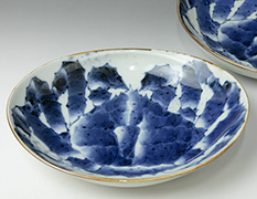 Oval bowl handpainted with Crab Design